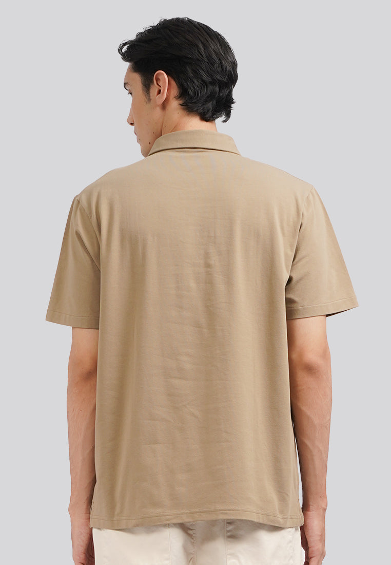Regular Fit Short Sleeve Polo Shirt Sand