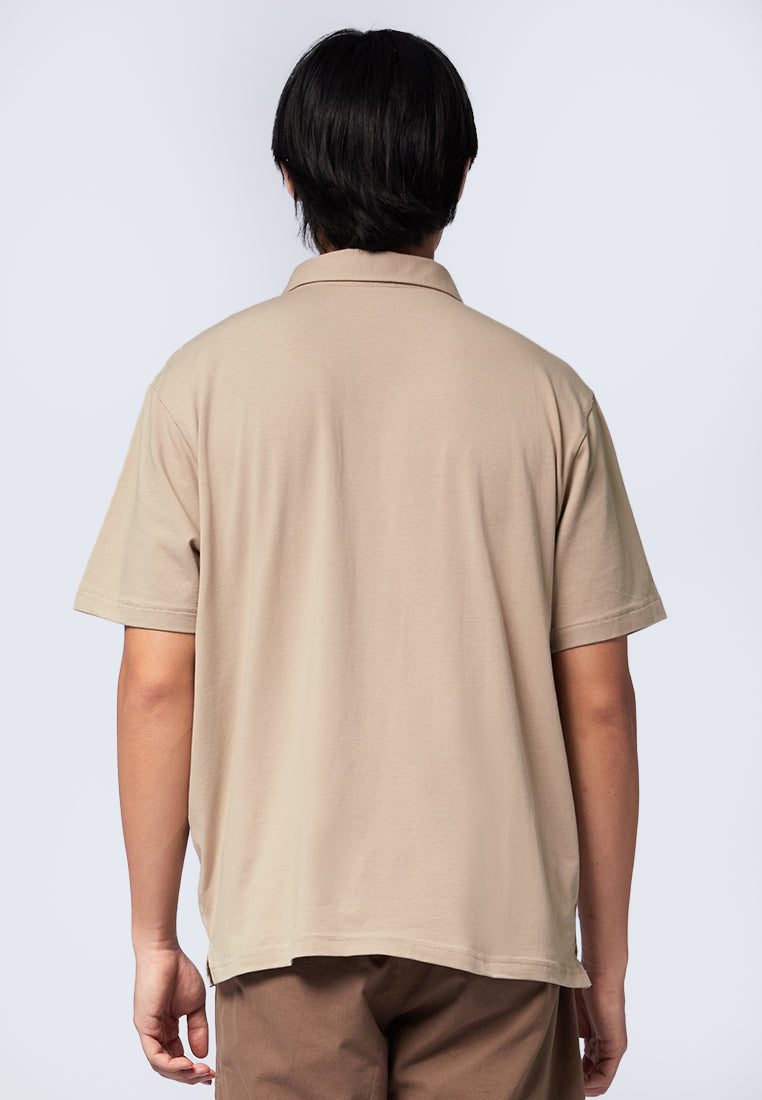 Short Sleeve Polo Shirt Taupe