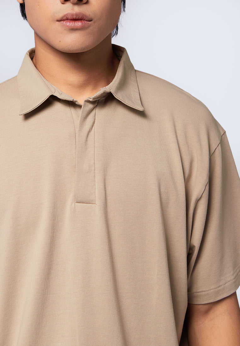 Short Sleeve Polo Shirt Taupe