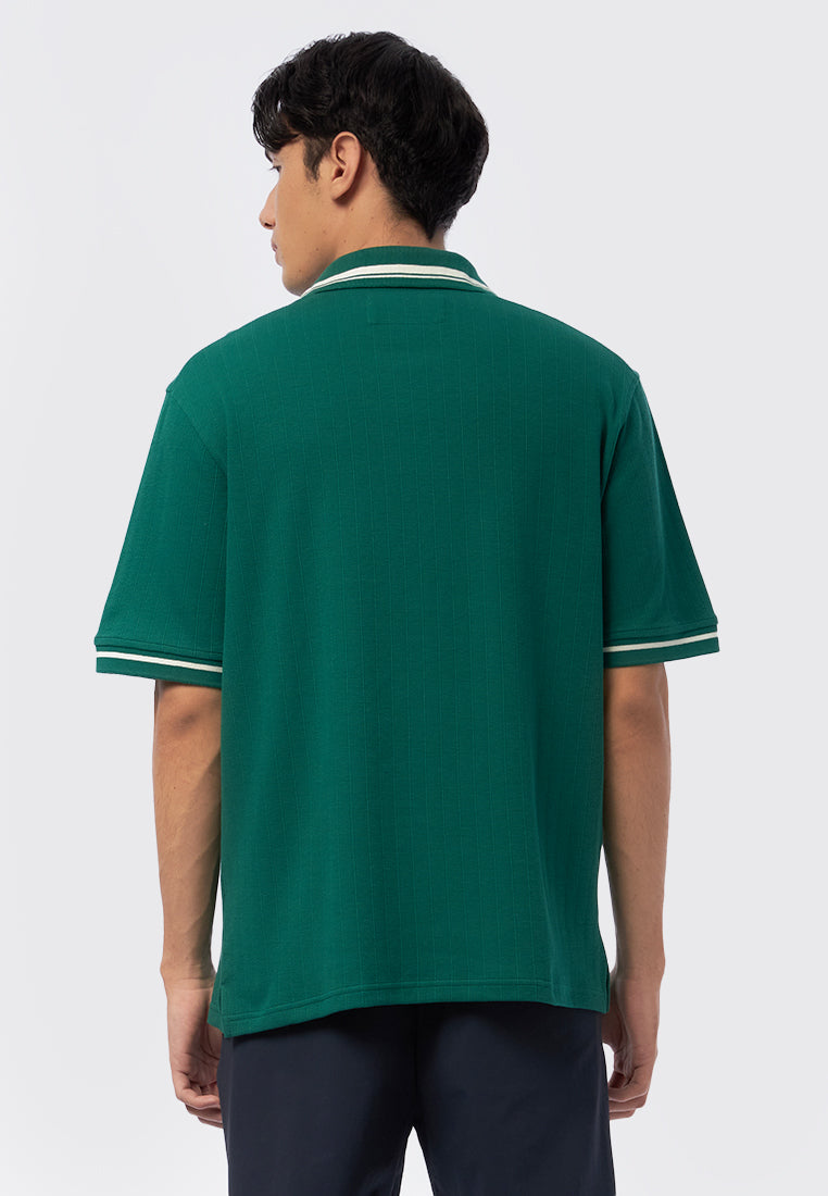 Regular Fit Polo Shirt with Stripe Collar