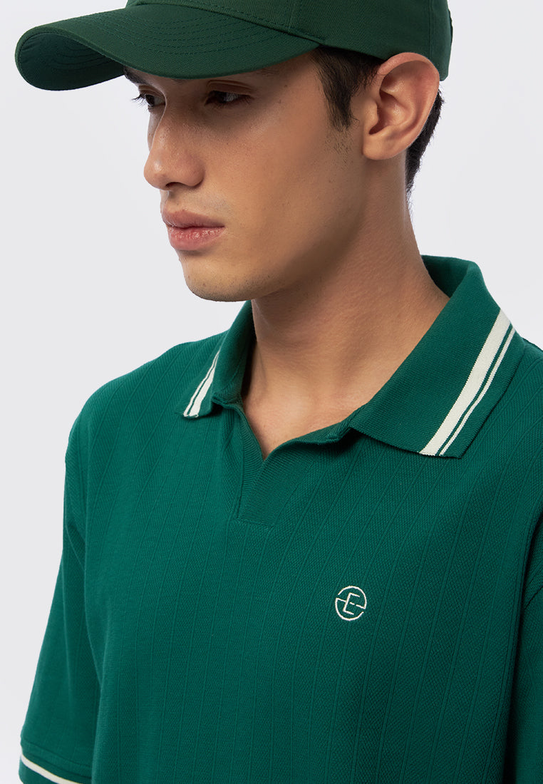 Regular Fit Polo Shirt with Stripe Collar
