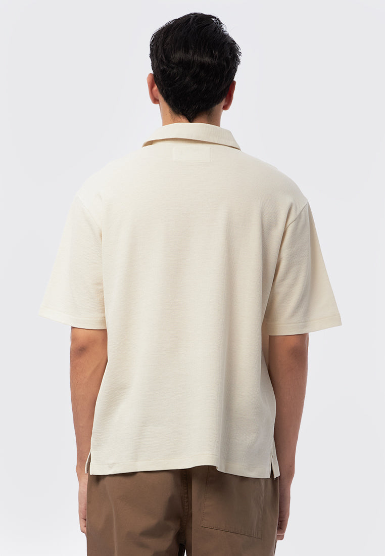 Short Sleeve Textured Polo Shirt