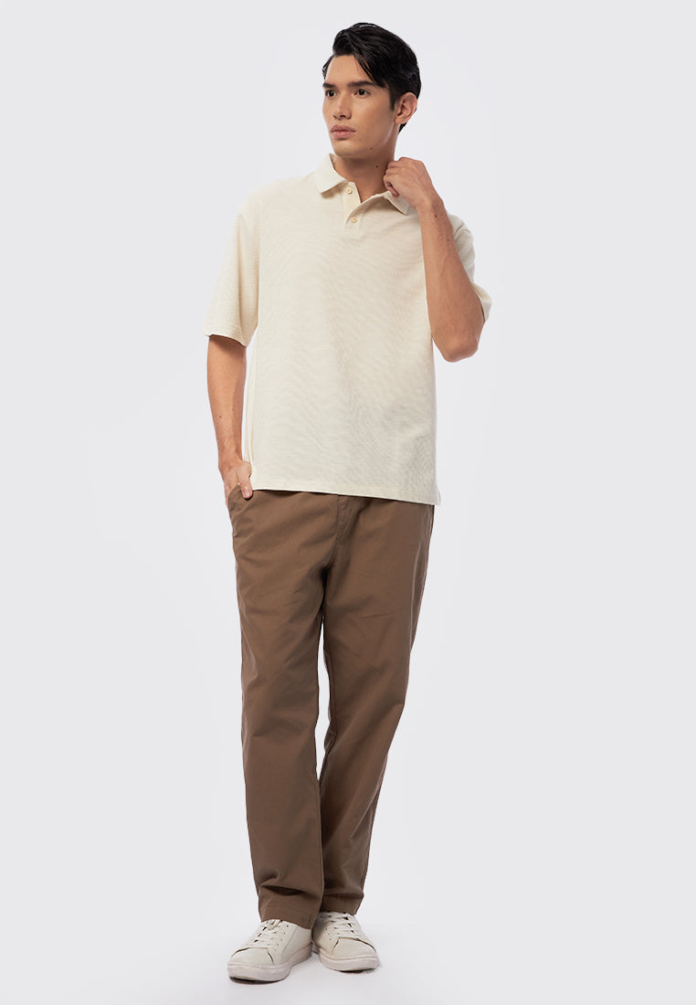 Short Sleeve Textured Polo Shirt