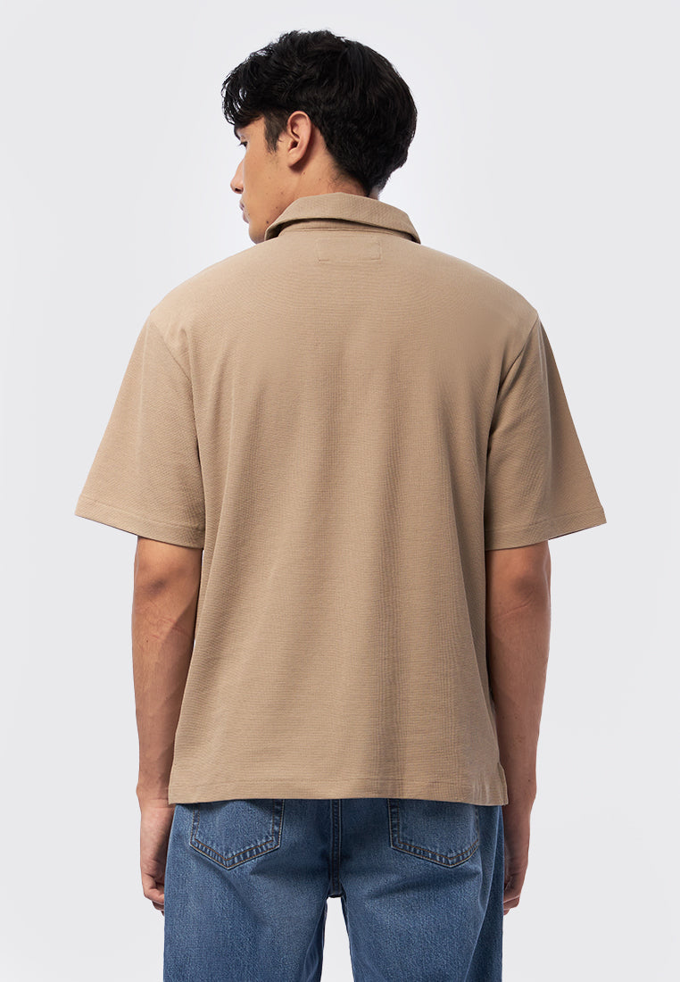 Short Sleeve Textured Polo Shirt