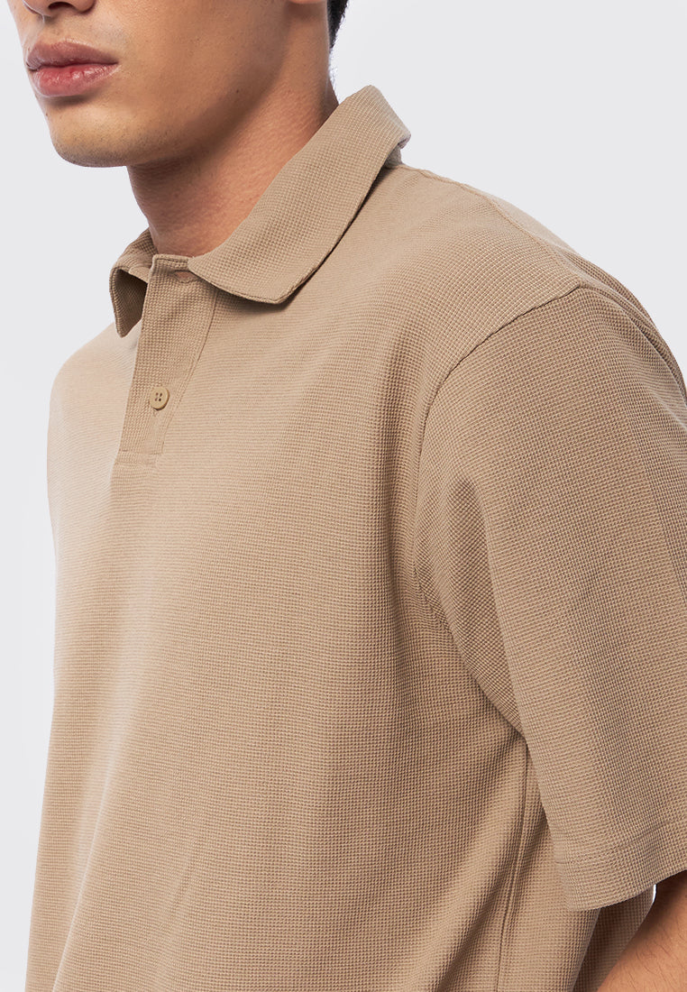 Short Sleeve Textured Polo Shirt