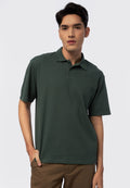Short Sleeve Textured Polo Shirt Dusty Green