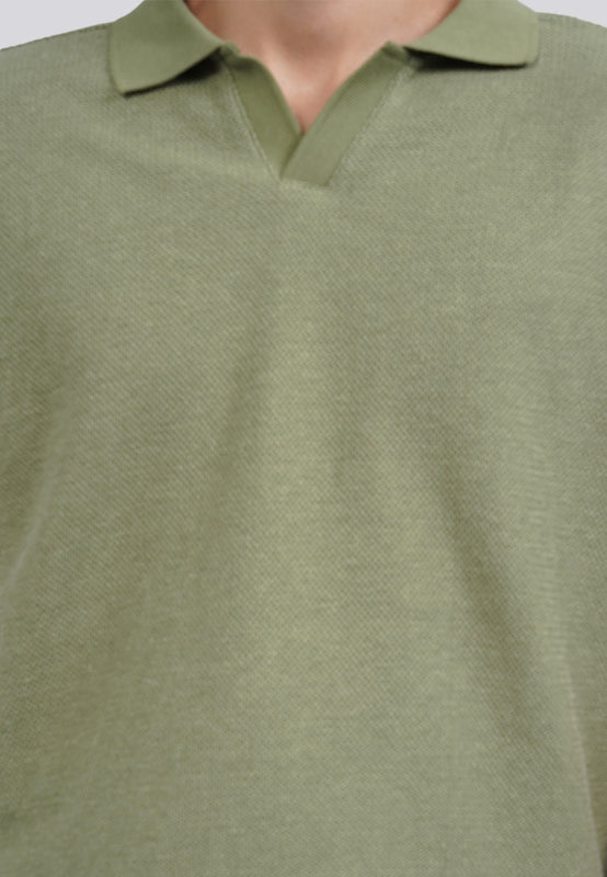 Two Tone Textured Polo Shirt