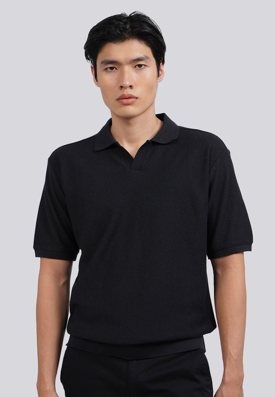 Two Tone Textured Polo Shirt