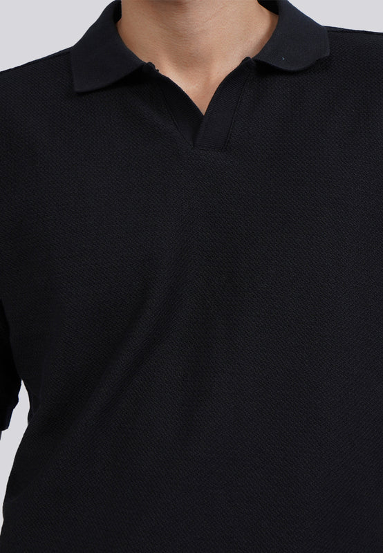 Two Tone Textured Polo Shirt