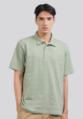 Textured Polo Shirt with Button Mint