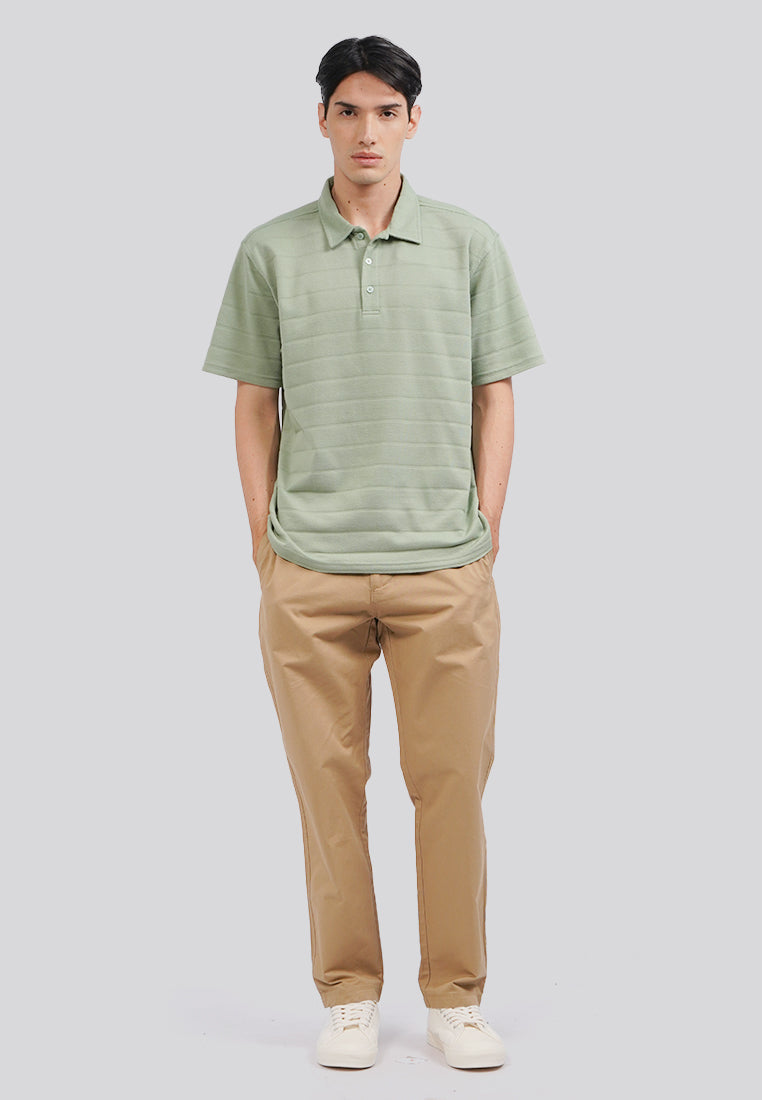 Textured Polo Shirt with Button Mint