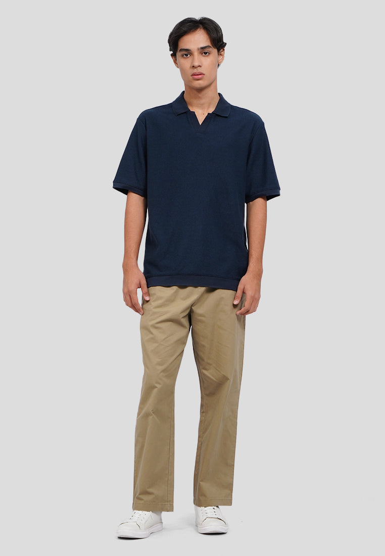 Textured Short Sleeve Polo Shirt