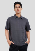 V-Neck Textured Polo Shirt