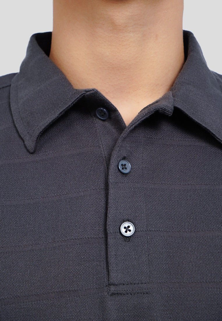V-Neck Textured Polo Shirt