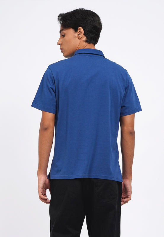 Hidden Placket Short Sleeve Polo Shirt