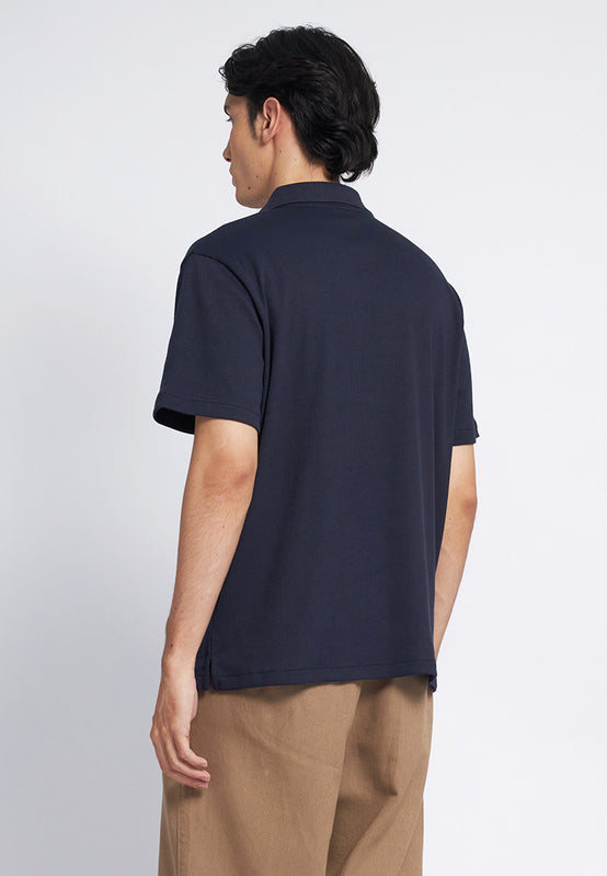 Short Sleeve V-Neck Rib Polo Shirt