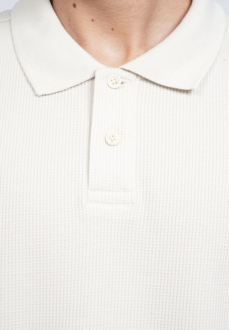 Short Sleeve Waffle Polo Shirt