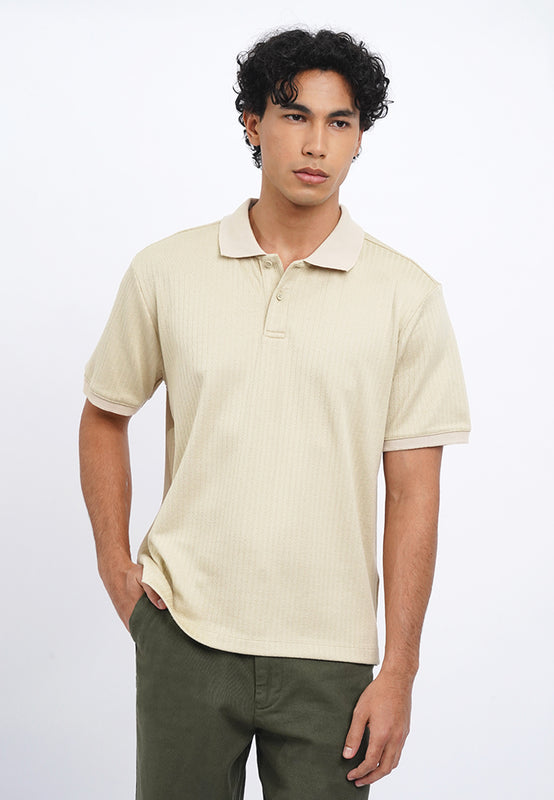 Short Sleeve Textured Polo Shirt