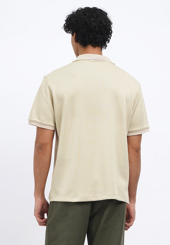 Short Sleeve Textured Polo Shirt