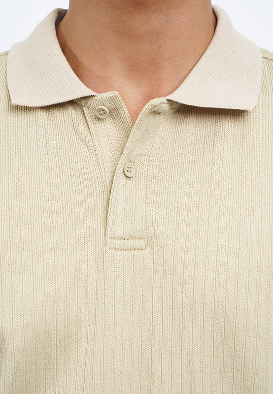 Short Sleeve Textured Polo Shirt