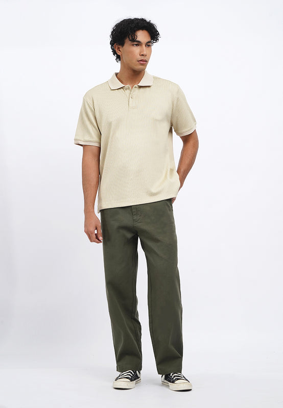 Short Sleeve Textured Polo Shirt