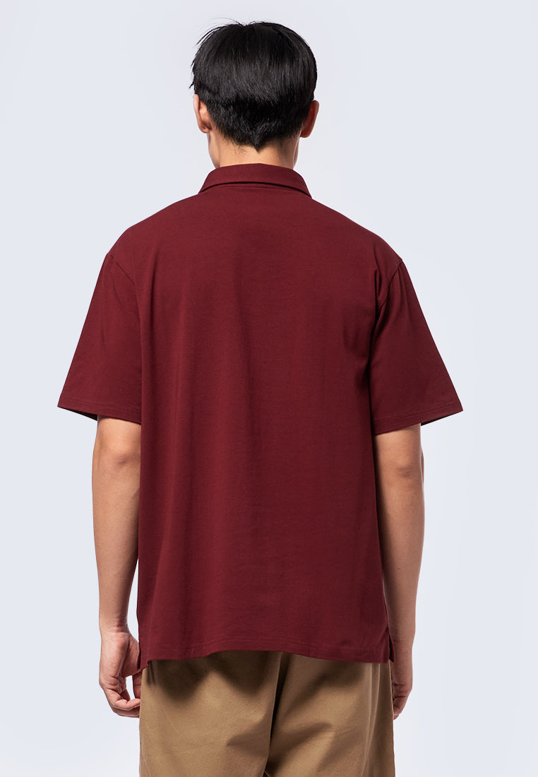 Short Sleeve Polo Shirt wuth Button
