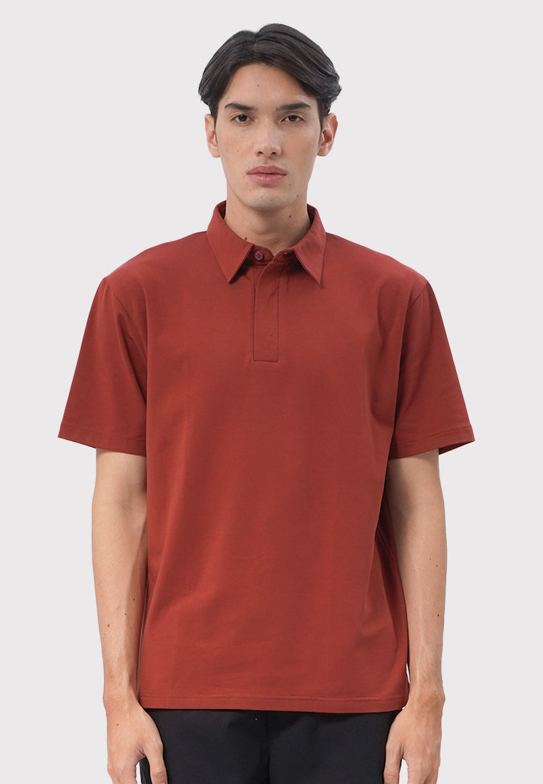 Regular Fit Short Sleeve Polo Shirt Rust