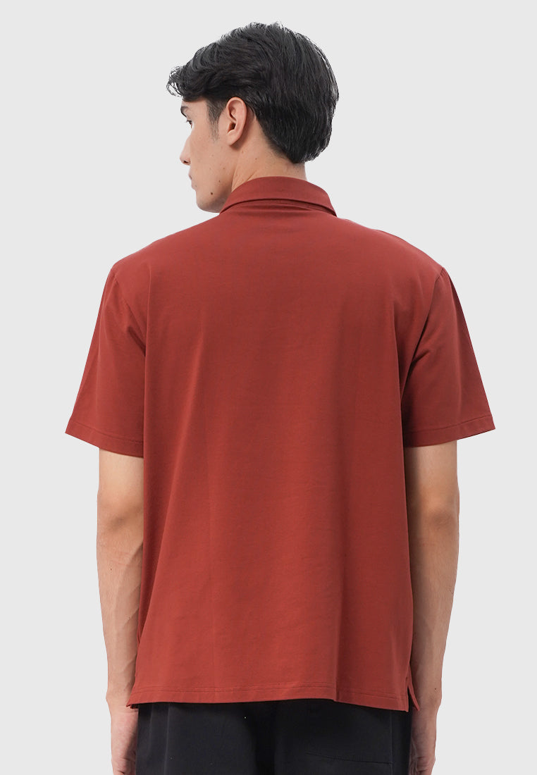 Regular Fit Short Sleeve Polo Shirt Rust