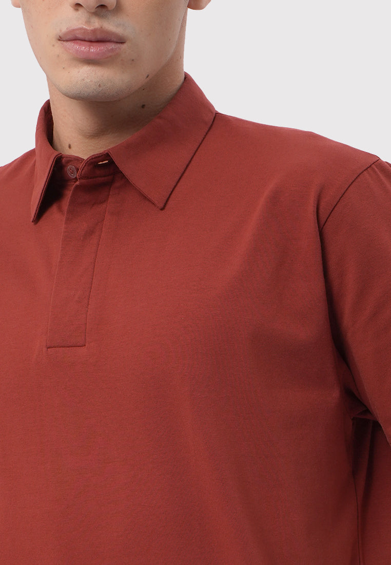 Regular Fit Short Sleeve Polo Shirt Rust