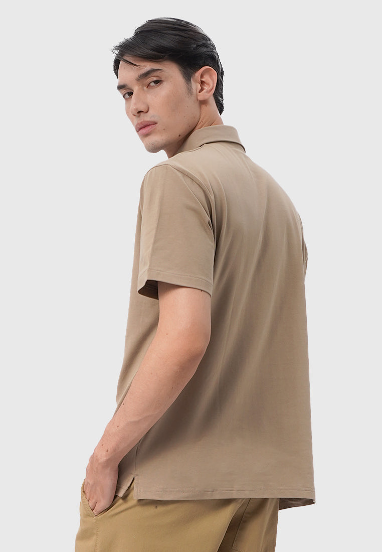 Regular Fit Short Sleeve Polo Shirt Sand