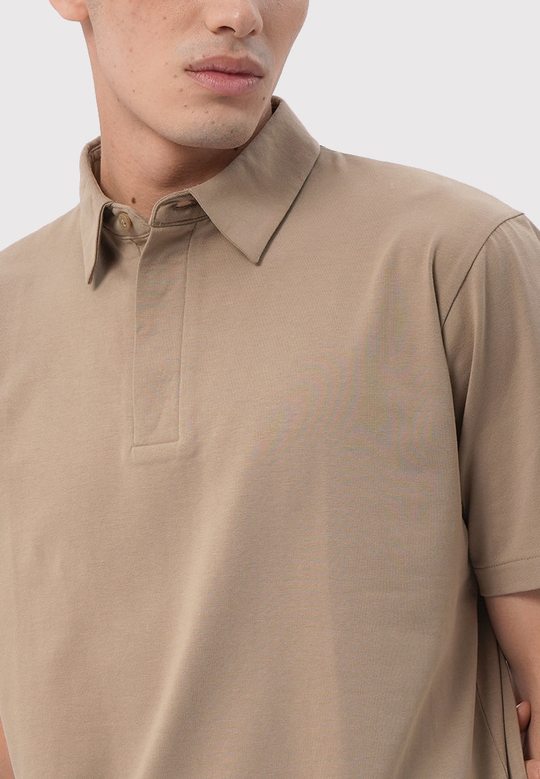 Regular Fit Short Sleeve Polo Shirt Sand