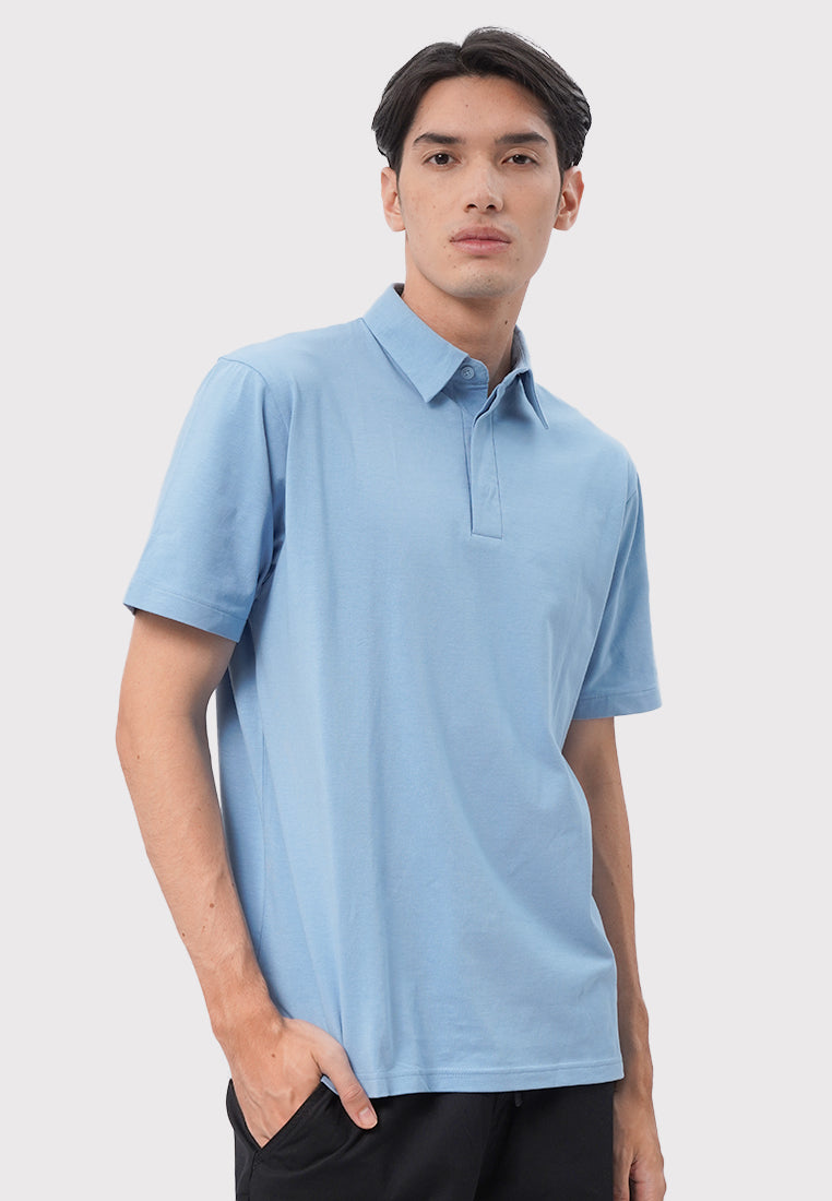 Regular Fit Short Sleeve Polo Shirt Light Blue