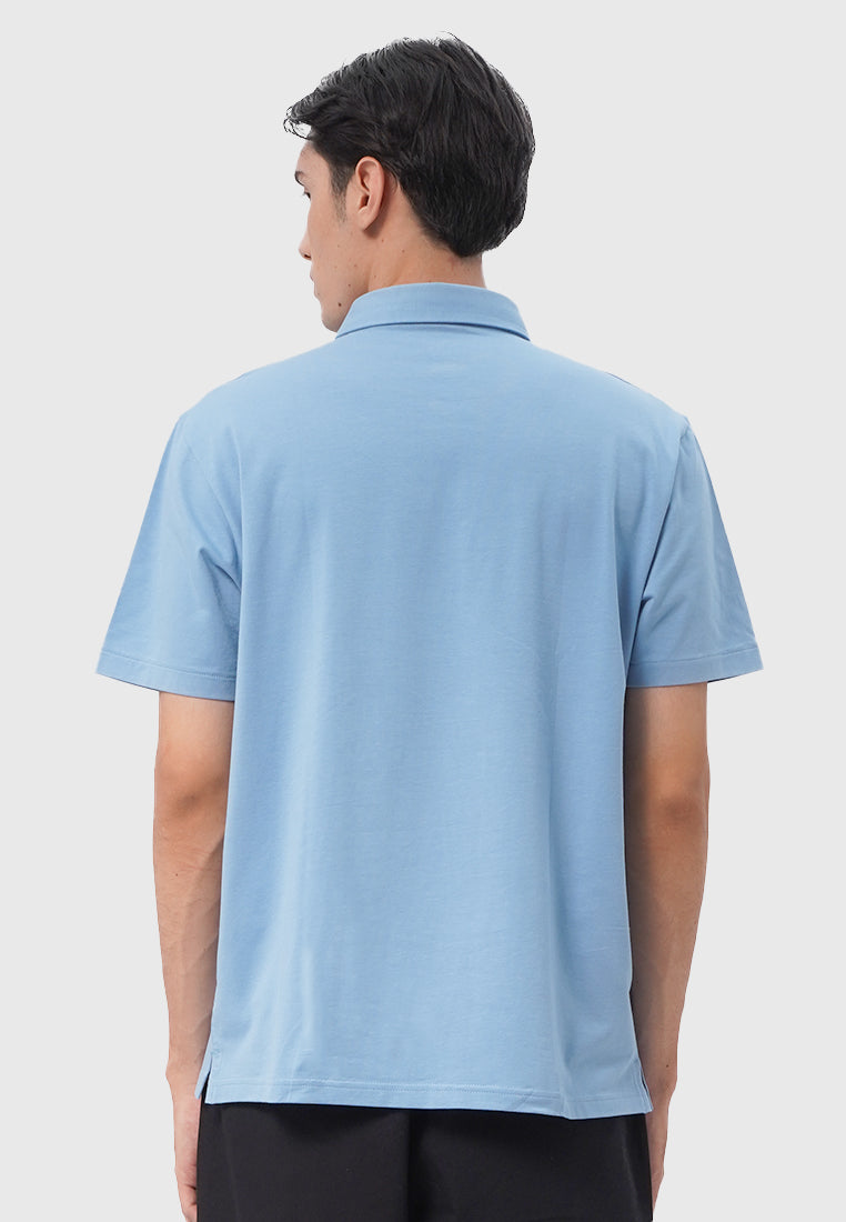 Regular Fit Short Sleeve Polo Shirt Light Blue