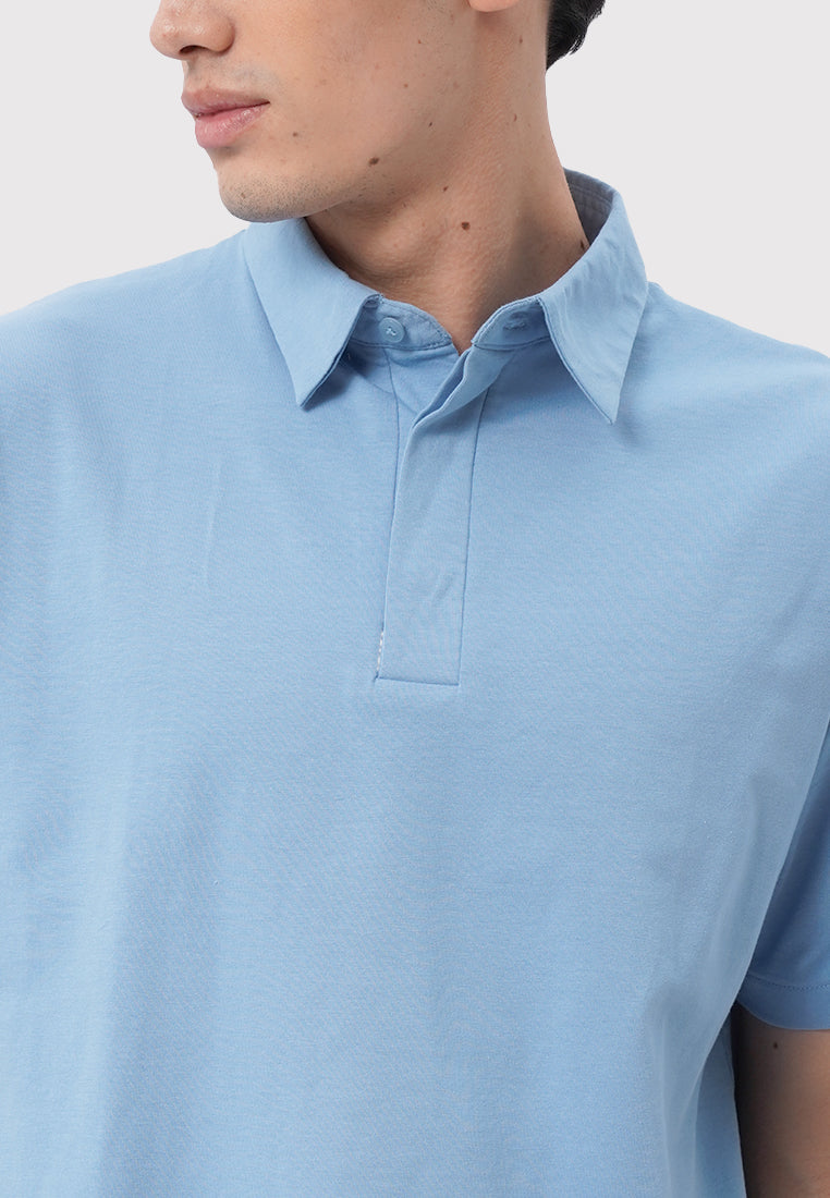Regular Fit Short Sleeve Polo Shirt Light Blue
