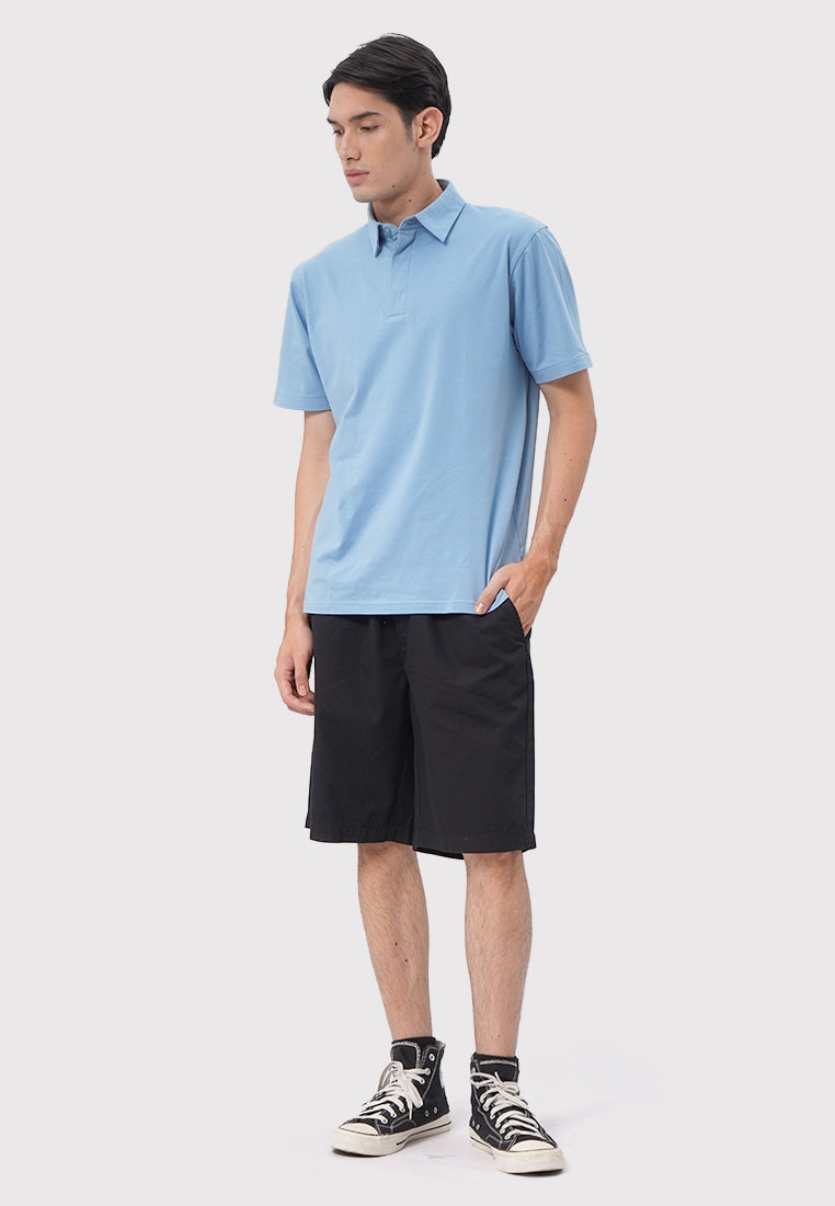 Regular Fit Short Sleeve Polo Shirt Light Blue