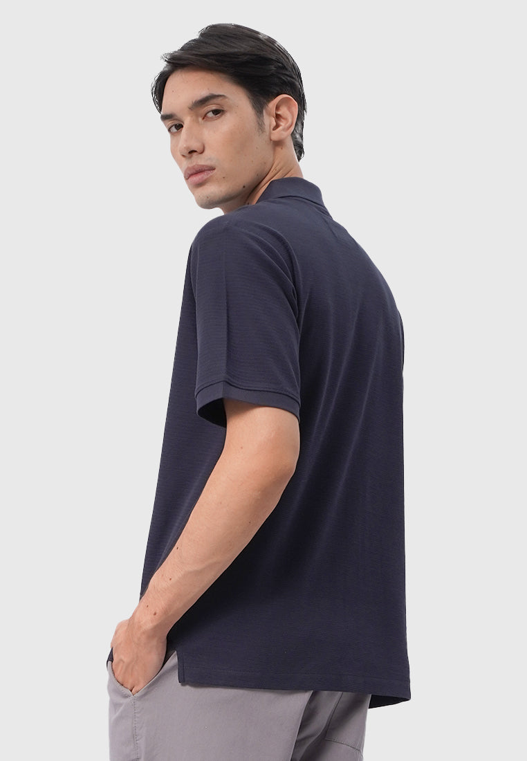 Short Sleeve Textured Polo Shirt