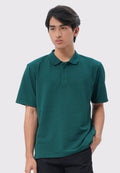 Short Sleeve Textured Polo Shirt Emerald