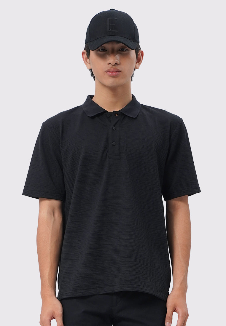 Short Sleeve Textured Polo Shirt