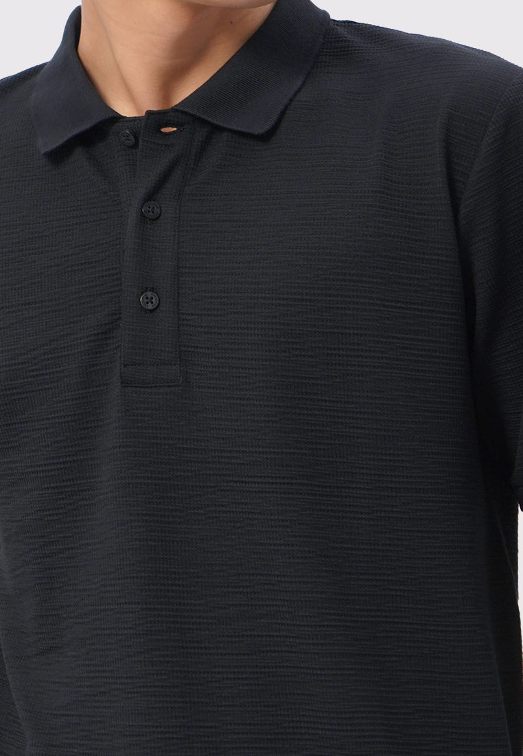 Short Sleeve Textured Polo Shirt