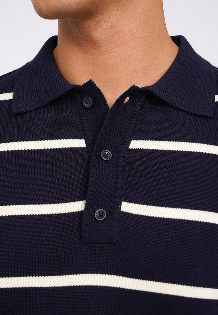 Stripes Buttoned Polo Shirt