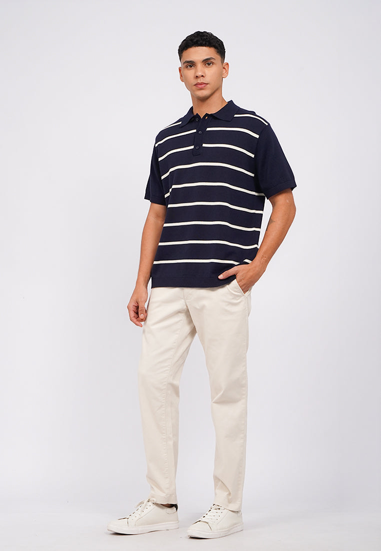 Stripes Buttoned Polo Shirt