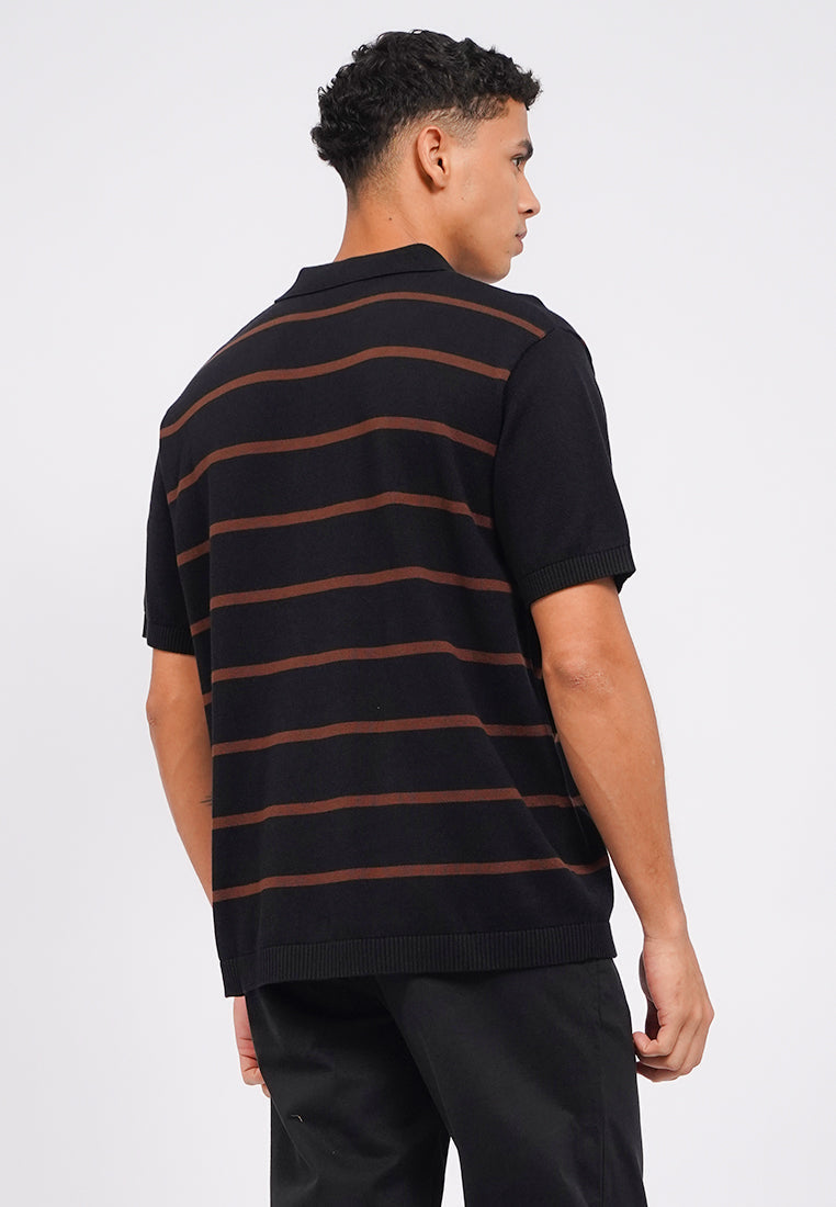 Stripes Buttoned Polo Shirt
