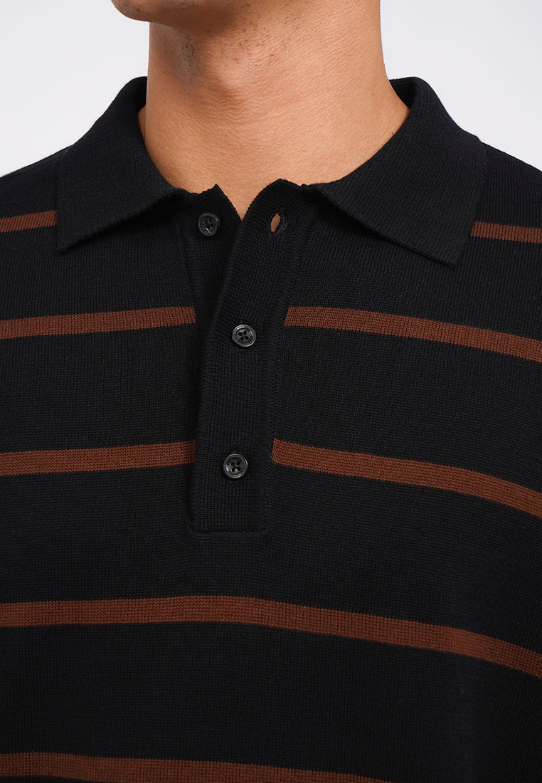 Stripes Buttoned Polo Shirt