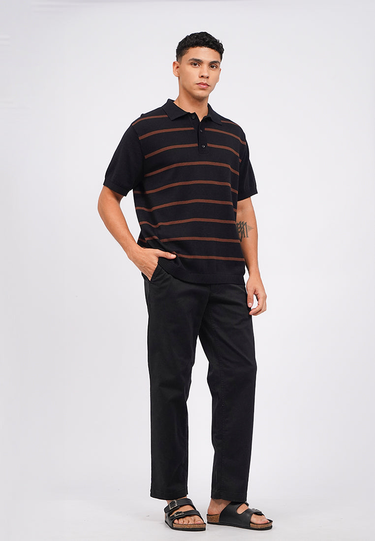 Stripes Buttoned Polo Shirt