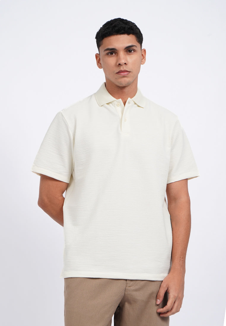 Jacquard Buttoned Polo Shirt