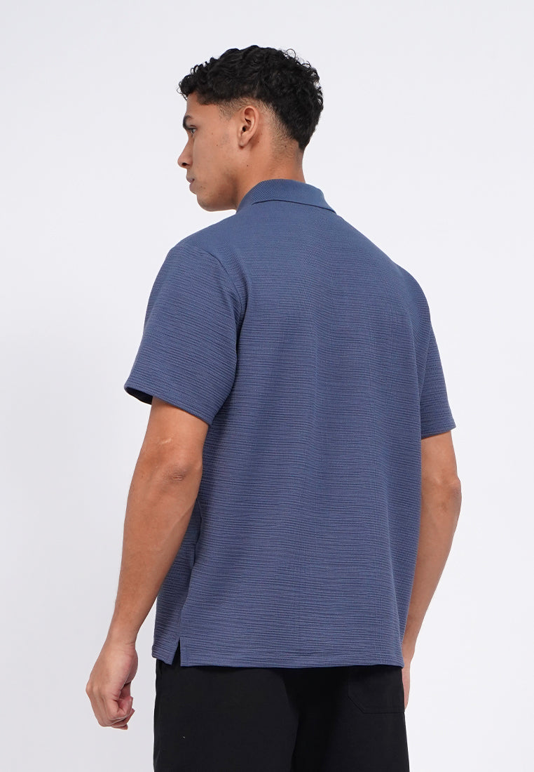 Jacquard Buttoned Polo Shirt