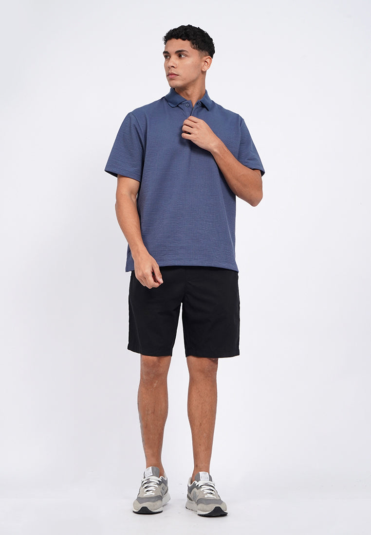 Jacquard Buttoned Polo Shirt