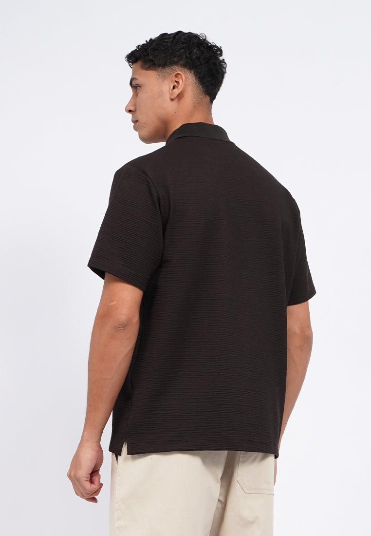 Jacquard Buttoned Polo Shirt