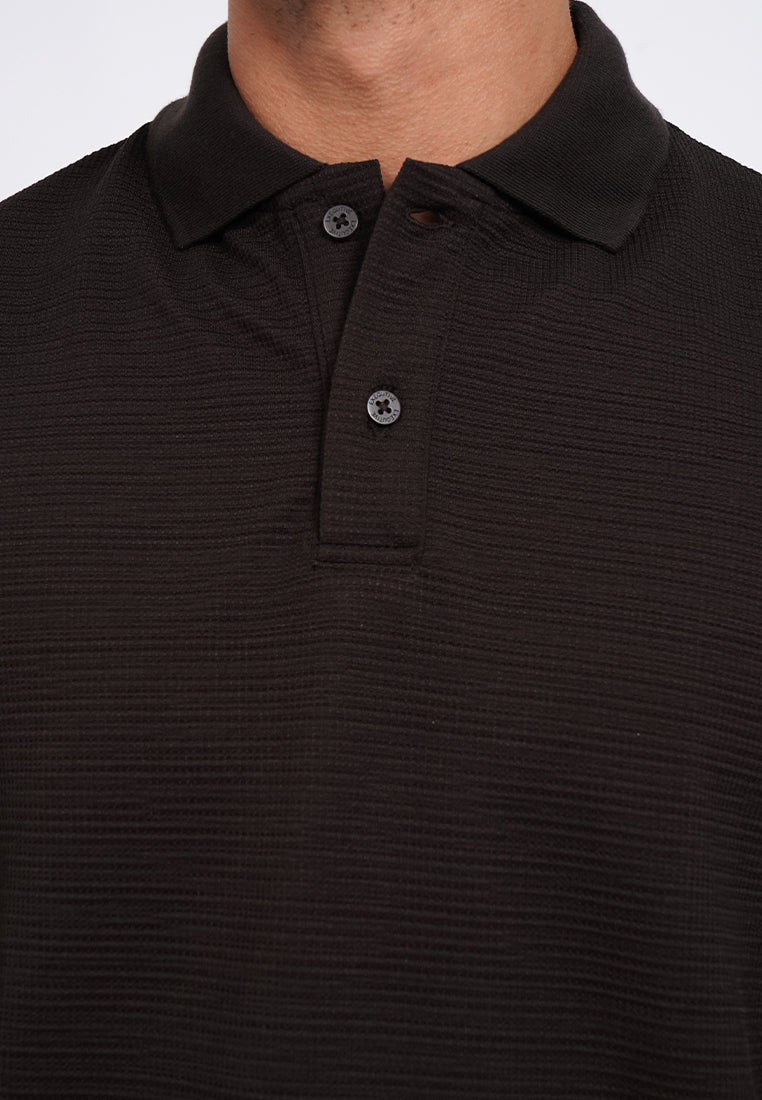 Jacquard Buttoned Polo Shirt