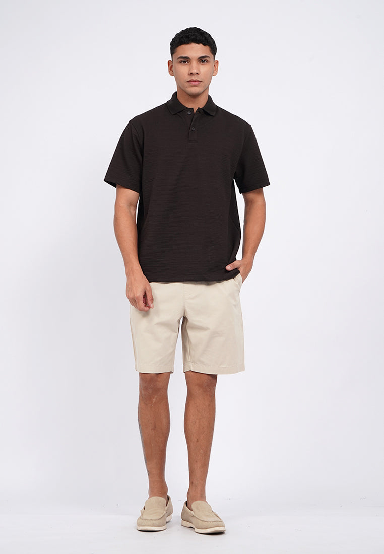 Jacquard Buttoned Polo Shirt